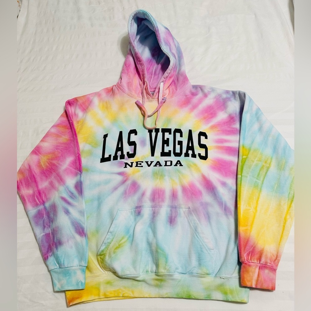 Destination USA pastel tie-dye, Las Vegas, Nevada Sweatshirt/Hoodie SZ L